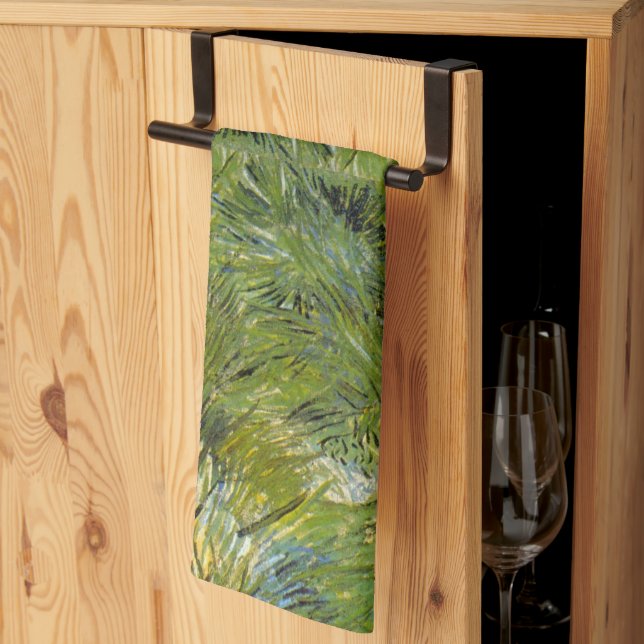 Clumps of Grass by Vincent van Gogh Kitchen Towel (Thirds Fold)
