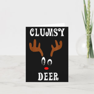 Clumsy Christmas Reindeer Angler Hunt Deer Elk Card