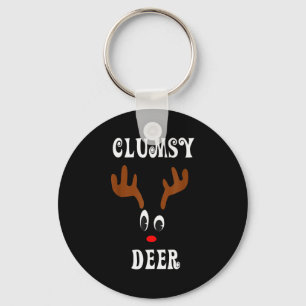 Clumsy Christmas Reindeer Angler Hunt Deer Elk  Keychain