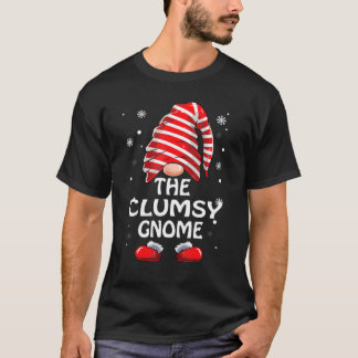 Clumsy Gnome Buffalo Plaid Christmas Matching Fami T-Shirt