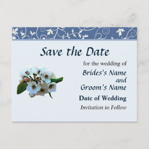 Cluster of Apple Blossoms Save the Date Announcement Postcard