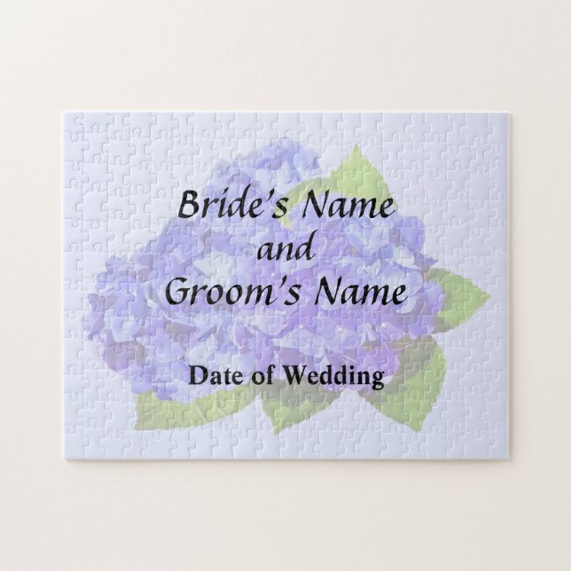 Cluster of Blue Hydrangea Wedding Products Jigsaw Puzzle (Horizontal)