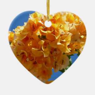 Cluster of Golden Bougainvillea Floral Ceramic Ornament