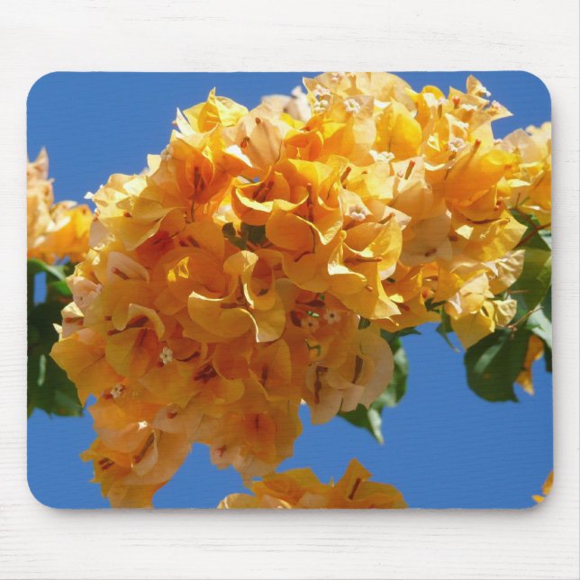 Cluster of Golden Bougainvillea Floral Mouse Pad (Front)