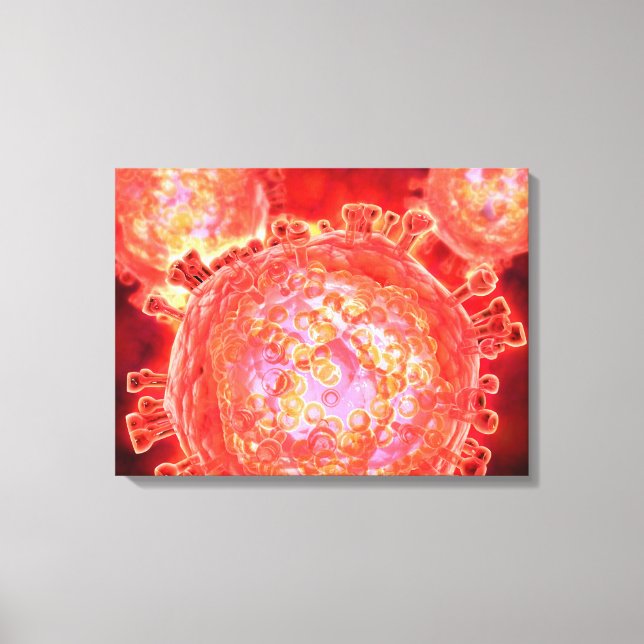 Cluster Of HIV Virus 1 Canvas Print (Front)