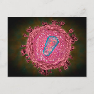 Cluster Of HIV Virus 2 Postcard