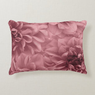 Cluster of ight Mauve Dahlias Floral Accent Pillow