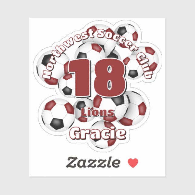 cluster of maroon black soccer balls team colours (Sheet)