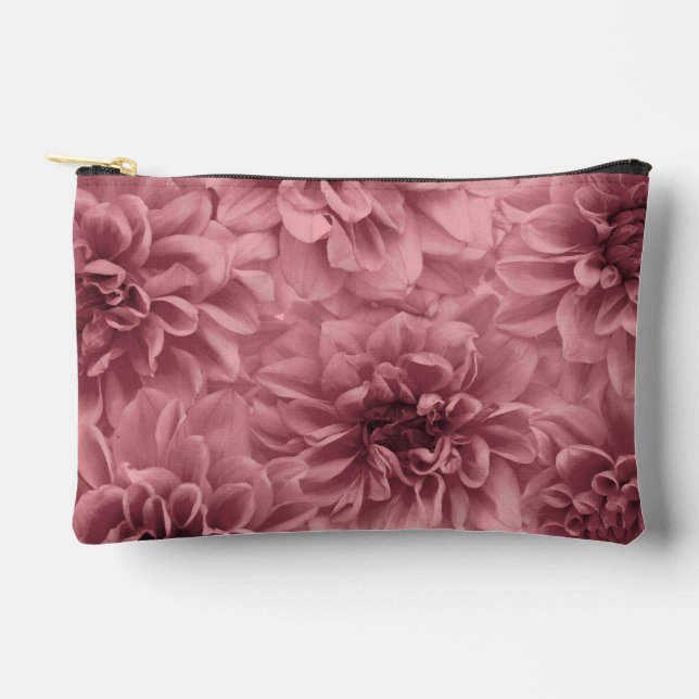 Cluster of Mauve Dahlias Floral Accessory Pouch (Front)