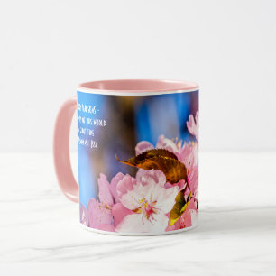 Cluster Of Pink Cherry Blossoms, Blue Sky Mug