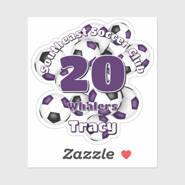 cluster of purple black soccer balls team colours (Sheet)