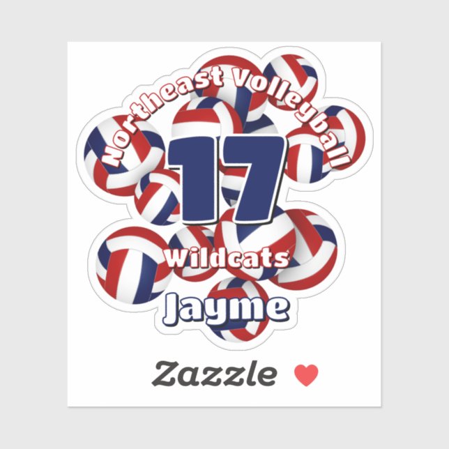 cluster of red blue volleyballs team name (Sheet)