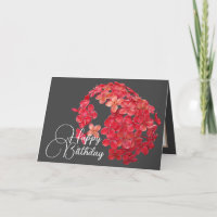 Cluster of Small Red Flowers Grey Background