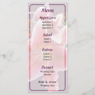 Cluster of Stargazer Lilies Wedding Menu