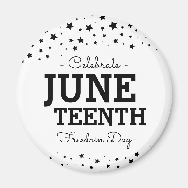 Cluster of Stars | Celebrate Juneteenth B/W Magnet (Front)