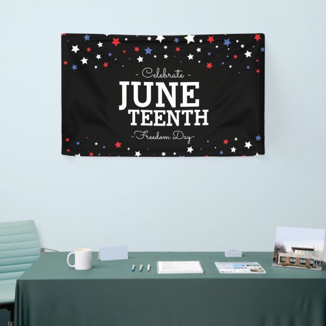 Cluster of Stars Celebrate Juneteenth Blk Banner (Tradeshow)