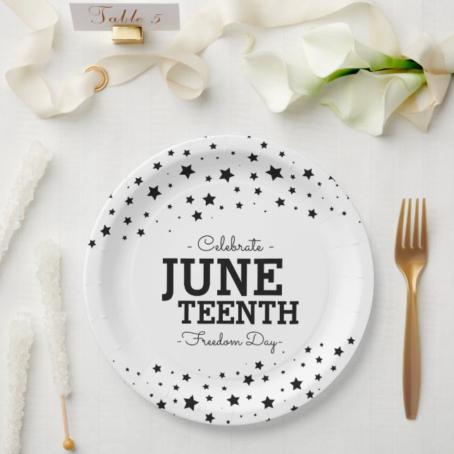 Cluster of Stars | Celebrate Juneteenth  Paper Plate (Wedding)
