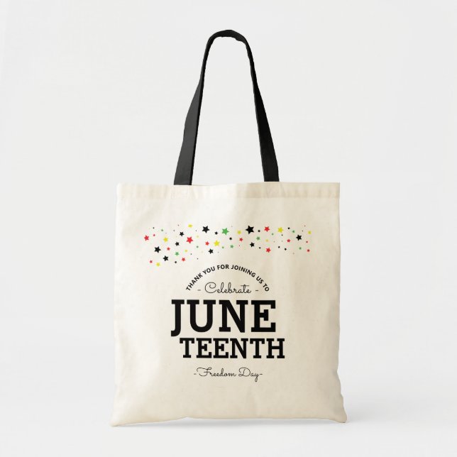 Cluster of Stars | Celebrate Juneteenth RBYG Colou Tote Bag (Front)