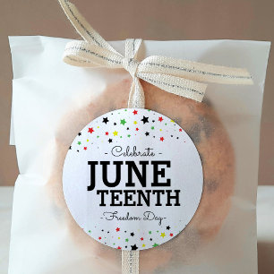 Cluster of Stars Celebrate Juneteenth RBYG Colours Classic Round Sticker