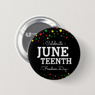 Cluster of Stars Celebrate Juneteenth RYGB 2 Inch Round Button