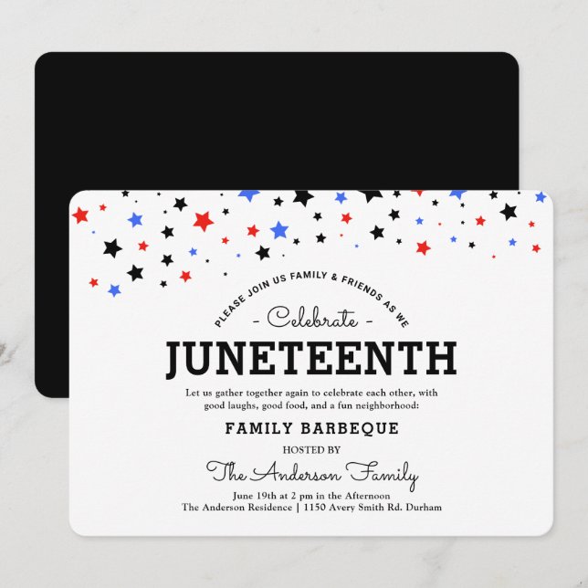 Cluster of Stars | Juneteenth Holiday Party BRB In Invitation (Front/Back)