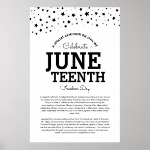 Cluster of Stars   Juneteenth Info Black/ White Poster