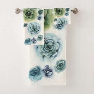 Cluster of Succulents Bath Towel Set
