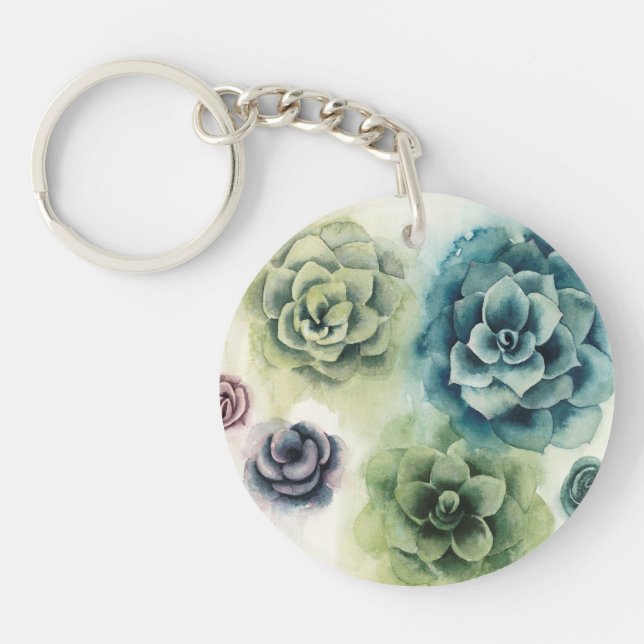 Cluster of Succulents Keychain (Front)