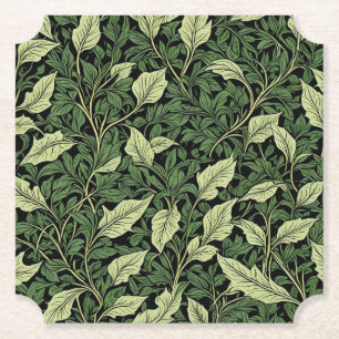 Cluster of Vines in Shades of Green Paper Coaster