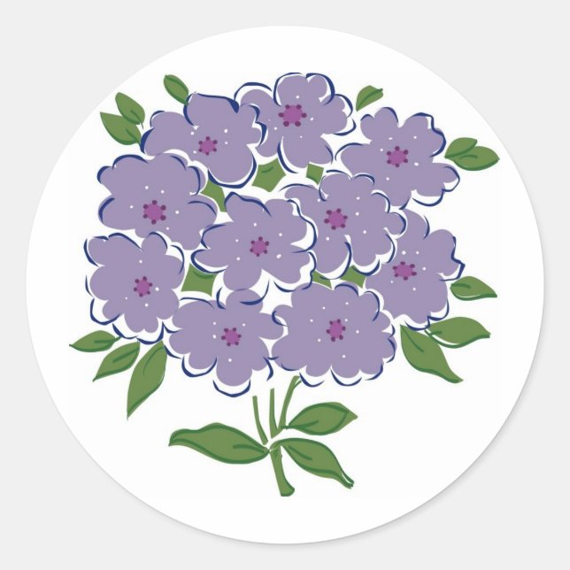 Cluster of Violets Image Classic Round Sticker (Front)
