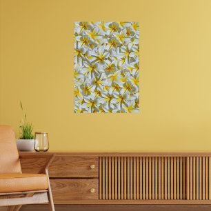 Cluster Of Yellow And White Frangipani Flowers, Poster