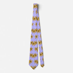 Cluster Of Yellow Cartoon Lillies Tie