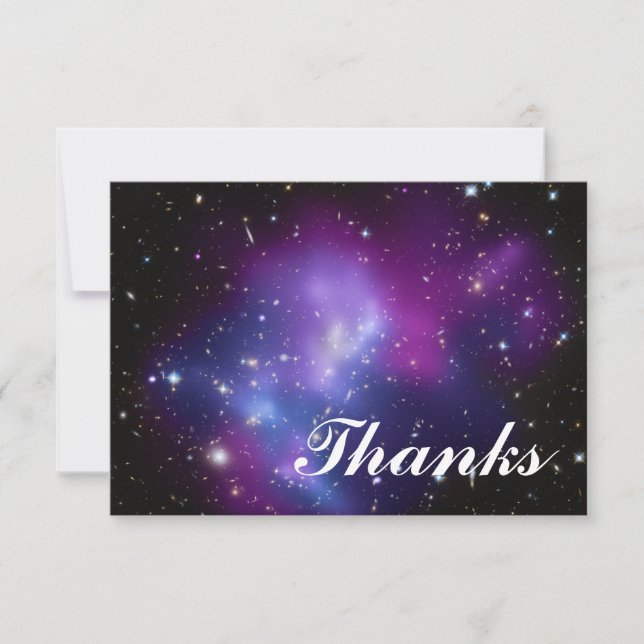 Cluster Purple Galaxy Celestial Photo Thank You Card (Front)