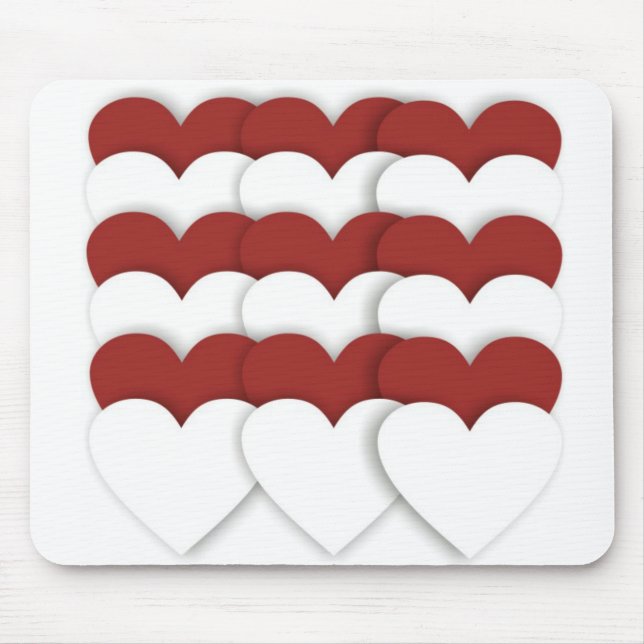 Clustered Hearts Mouse Pad (Front)