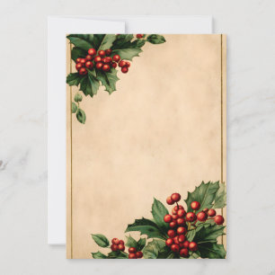 Clustered Holly Accent Top-Left Invitation