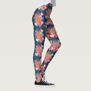 Clusters of Hearts on Blue Pattern to Customize Leggings