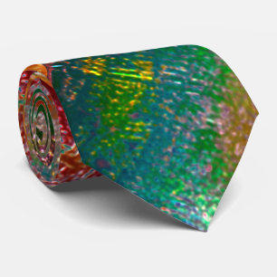 Clutter of colored layers with rustic burnt tie
