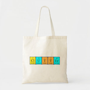 Clutter periodic table word tote bag