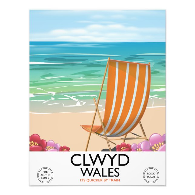 Clwyd Wales Seaside travel poster (Front)
