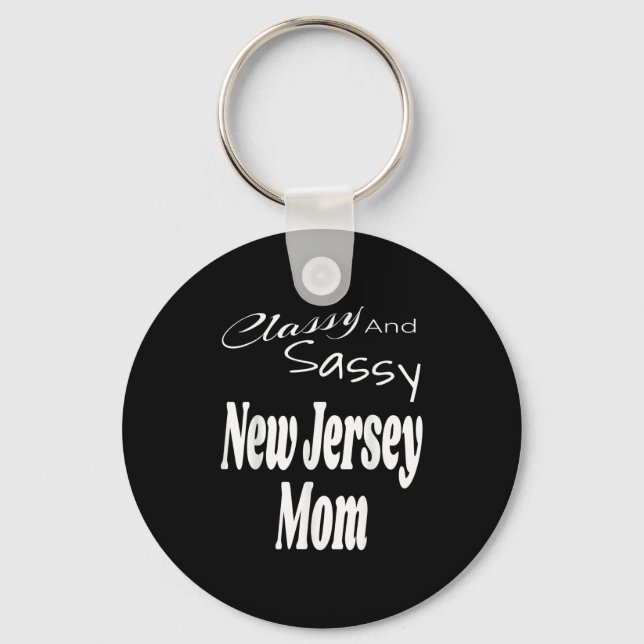 Cly And Sy New Jersey Mom Funny Humor Saying Quote Keychain (Front)