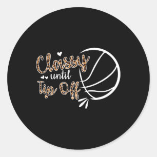 Cly Until Tip Off Bysketbyll Player Kids  Classic Round Sticker