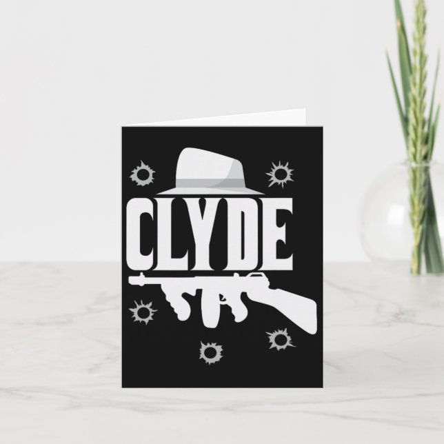 Clyde And Bonnie Halloween Matching Couples Costum Card (Front)
