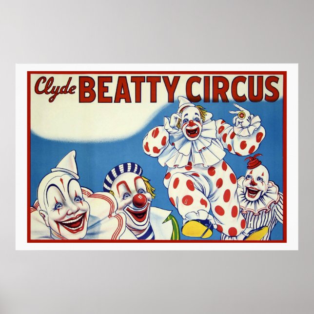 Clyde Beatty Vintage Circus Poster (Front)