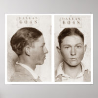 Clyde Champion Barrow Mug Shot Dallas Circa 1926