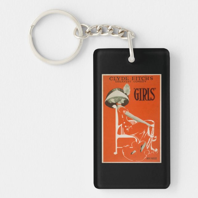 Clyde Fitch's Greatest Comedy, "Girls" Theatre 2 Keychain (Front)