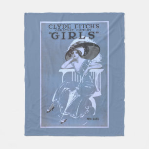 Clyde Fitch's Greatest Comedy, "Girls" Theatre Fleece Blanket