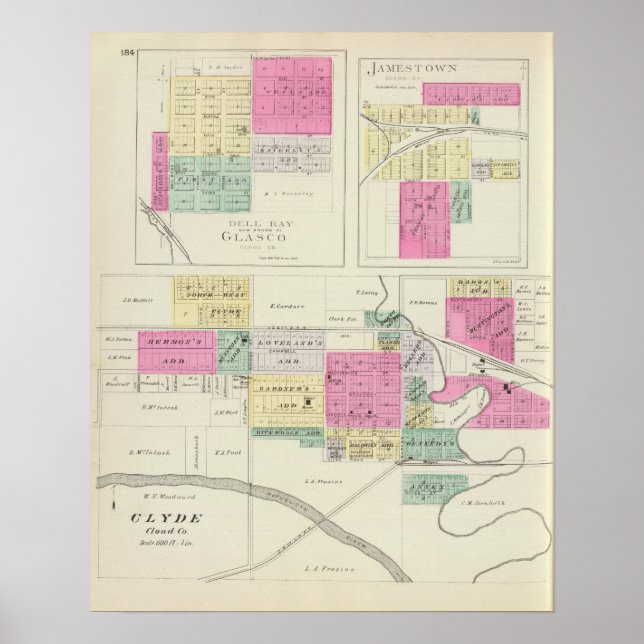 Clyde, Glasco, Jamestown, Kansas Poster (Front)