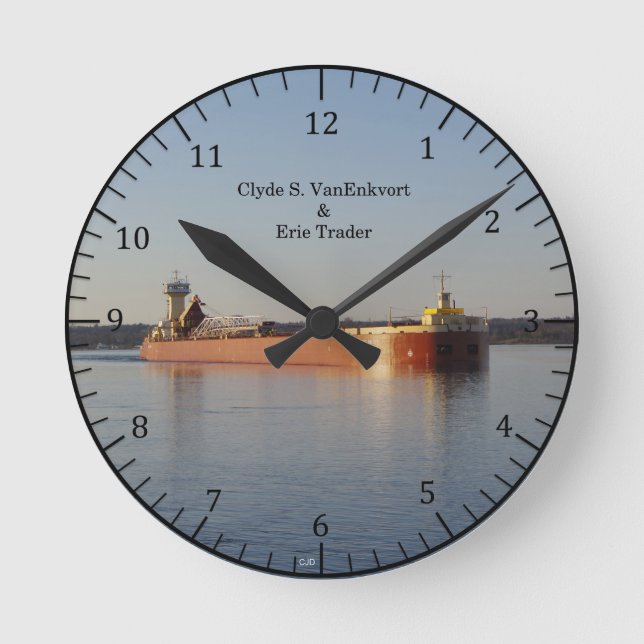 Clyde S. VanEnkevort & Erie Trader clock (Front)