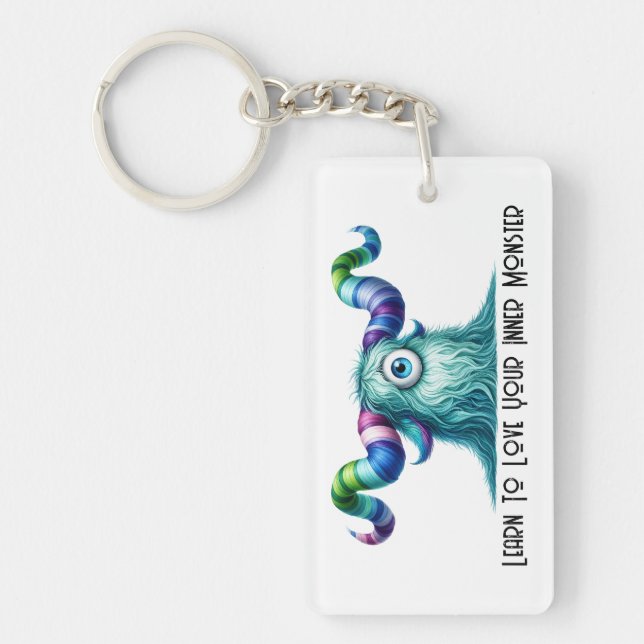Clyde – The Big-Eyed Curious Monster Keychain (Front)