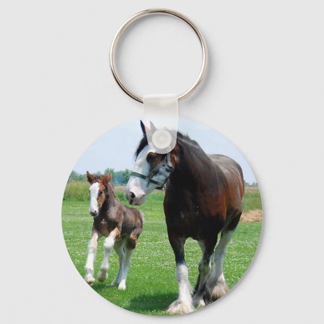 Clydesdale and Filly Keychain (Front)